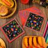 FillTouch 100 Pcs Mexican Fiesta Napkins Cielito Lindo Paper Cocktail Napkins Mandala Flower Mexican Party Decoration for Cinco De Mayo Taco Tuesday Baby Shower Birthday Party Supply (Black) view 4