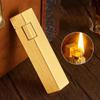 HUZHUAN Retro Lighter Brass Kerosene Lighter Classic Soft Flame Grinding Wheel Ignition Square Refillable Kerosene Lighter Gift for Men and Women(Black) view 2