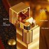 HUZHUAN Retro Lighter Brass Kerosene Lighter Classic Soft Flame Grinding Wheel Ignition Square Refillable Kerosene Lighter Gift for Men and Women(Black) view 4