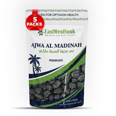 Premium Organic Ajwa Dates | Gluten-Free, Non-GMO | Authentic Madina Saudi Arabia Dates | Naturally Sweet, No Added Sugar | Perfect for Snacking, Baking, and Cooking (11 LB)