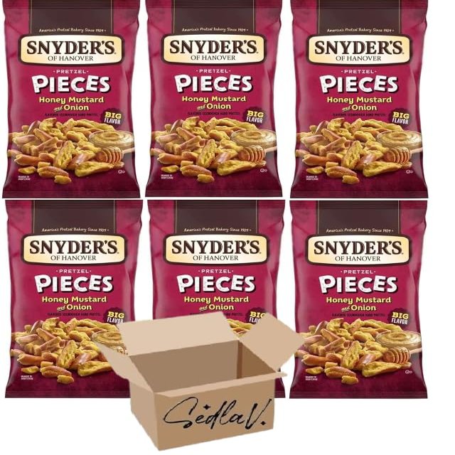 SEDLAV Bundle Snyders Honey Mustard And Onion Pretzel Bites, 5oz ((Pack of 6))