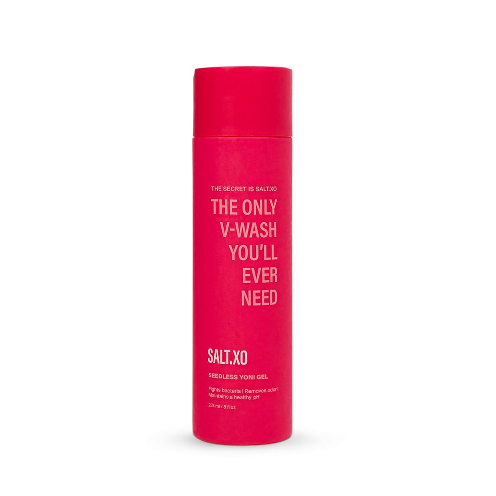 salt.xo Seedless Yoni Gel Wash, Feminine Wash with Refreshing Cucumber and Aloe Vera, All Natural Intimate Care Gel for Women, pH Balance V Wash Cruelty-Free, Feminine Hygiene Products (8 Fl Oz)
