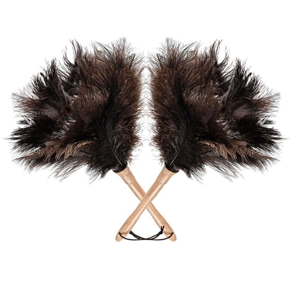 16 Inch Ostrich Feather Duster with Wooden Handle for Eco Friendly Cleaning of Delicate Items Antiques and Electronics Ideal for Home Office and Car 2 Pack