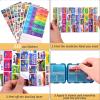 2 Pcs Travel Pill Organizer with Labels, Portable Travel Medicine Daily Pill Container Organizer 7 Day Pill Case Storage Vitamin Fish Oil (Blue & Red, 320 Medicine Lables) view 3