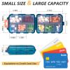 2 Pcs Travel Pill Organizer with Labels, Portable Travel Medicine Daily Pill Container Organizer 7 Day Pill Case Storage Vitamin Fish Oil (Blue & Gray, 320 Medicine Lables) view 2