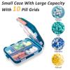 2 Pcs Travel Pill Organizer with Labels, Portable Travel Medicine Daily Pill Container Organizer 7 Day Pill Case Storage Vitamin Fish Oil (Blue & Gray, 320 Medicine Lables) view 4
