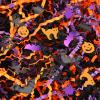 Jansun Halloween Black Orange Purple Crinkle Cut Paper, 115g/4oz Shred Filler with Pumpkin Spider Bat for Gift Wrapping Craft DIY Basket Filling Trick or Treat Candy Decorations view 1