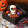 Jansun Halloween Black Orange Purple Crinkle Cut Paper, 115g/4oz Shred Filler with Pumpkin Spider Bat for Gift Wrapping Craft DIY Basket Filling Trick or Treat Candy Decorations view 2