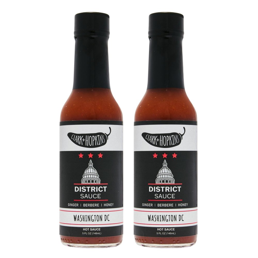 Clark + Hopkins District Sauce, Washington DC Dipping Sauce/Finishing Touch, with Ginger, Aromatic Berbere Spices & Honey, 5 oz (2 Pack)