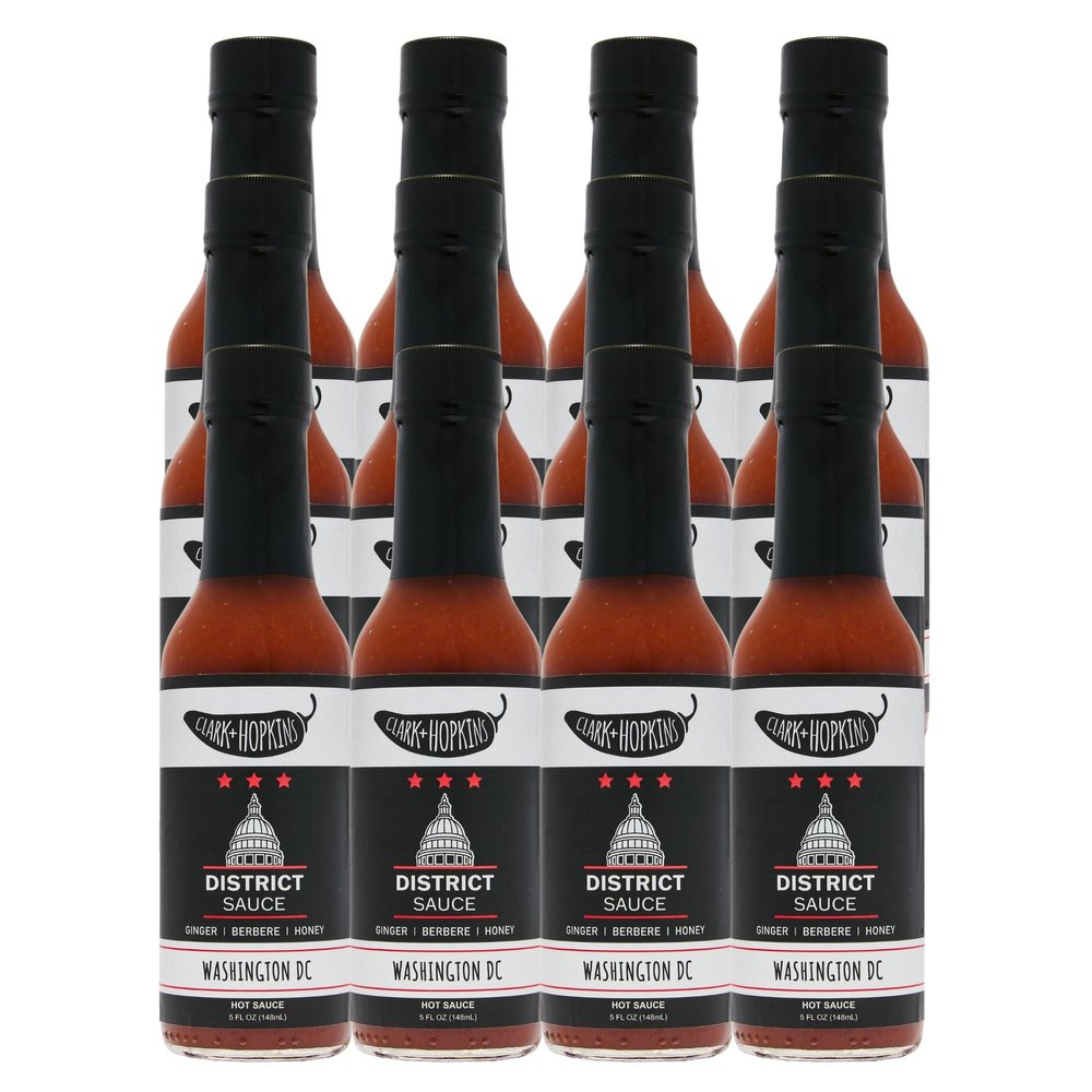 Clark + Hopkins District Sauce, Washington DC Dipping Sauce/Finishing Touch, with Ginger, Aromatic Berbere Spices & Honey, 5 oz (12 Pack)