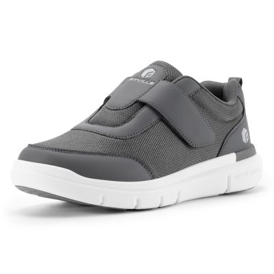 FitVille Diabetic Shoes for Men Extra Wide Width, Swollen Feet Shoes for Diabetics Pain Relief (Grey, 13 Wide)