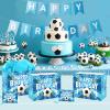Soccer Birthday Gift Bag for Boys, Blue Soccer Wrapping Paper Favors Bags with Tissue Paper Card Large Soccer Ball Birthday Goodie Treat Bags for Sport Theme Baby Shower Party Decorations Supplies view 2