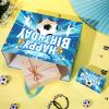 Soccer Birthday Gift Bag for Boys, Blue Soccer Wrapping Paper Favors Bags with Tissue Paper Card Large Soccer Ball Birthday Goodie Treat Bags for Sport Theme Baby Shower Party Decorations Supplies view 3