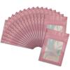 100 Pcs Pink Mylar Bags 2.7x3.9 Inch with Clear Window - Holographic Resealable Foil Pouch Packaging for Food Storage, Jewelry, Lip Gloss, and Small Business Use view 1