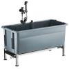 Floor Mount Wash Station, Portable Bathroom/Warehouse/KitchenSink Mop Service Basin with Drain Button and Faucet, Utility Slop Sink view 1