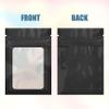 100 Pcs Black Mylar Bags 2.7x3.9 Inch with Clear Window - Holographic Resealable Foil Pouch Packaging for Food Storage, Jewelry, Lip Gloss, and Small Business Use view 3