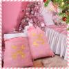 Abbylike 2 Pcs Christmas Jumbo Santa Gift Sacks with Drawstring Extra Large Velvet Bag Oversized Gift Bag with Reindeer Snowflake for Christmas Holiday Gift Giving and Party Decor, 27 x 40 Inch (Pink) view 4