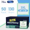 Fygrip 50 Count Hospital Grade 130 Gram 36 x 36 Max Absorbency Disposable Underpads, Leakproof Quick Drying XXXL Bed Pads Disposable for Adults, Kids, Pets Incontinence Pads, Pee Pads view 2