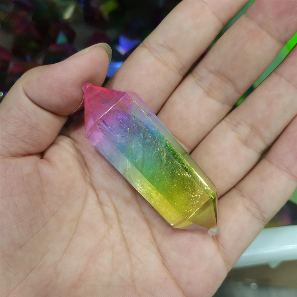 KatLin Natural Stone Natural Crystal Stone Double Obelisk Quartz Crystal Rod(40g)
