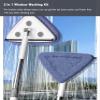 43 63 83 in Extendable Window Cleaner, Hangable Window Washing Kit & Window Cleaning Tool for Shower Glass Door/ Tiles, Microfiber Window Scrubber with Rotating Triangle Mop Head(110 - 210 cm/43.3 - 8 view 3