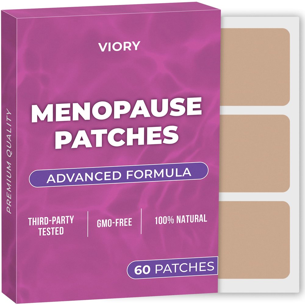 Menopause Relief Patches (Pack of 60) - 100% Natural Patch - with Biotin, D, Turmeric Curcumin, B12 - Enhanced Formula