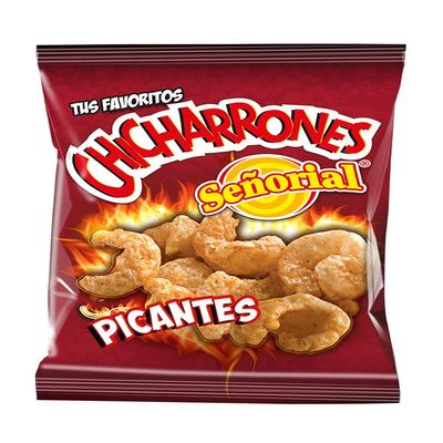 Senorial Pork Skins Spicy BBQ Chicharrones box 18 pack (2 oz each) Guatemala snacks