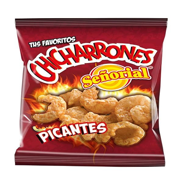 Senorial Pork Skins Spicy BBQ Chicharrones box 18 pack (2 oz each) Guatemala snacks