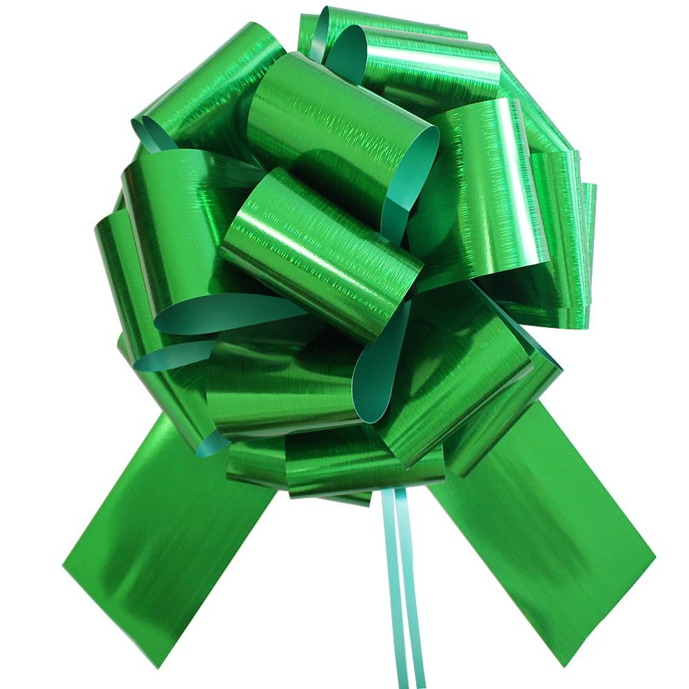 1Pc Giant Pull Bow,14 Inch Giant Gift Bow,Giant Car Bow for Christmas,Bicycles,Appliances,Gifts,Weddings,Classrooms,Rooms,Dining Table Decorations,and Partie (Green)