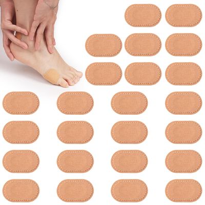 24pcs Toe Cushion Protectors Patches, Comfortable Adhesive Pads Lessen Pain Friction Adhesive Tape Anti-Slip Waterproof Foot Cushions Corn Remover Guards for Women Men Feet