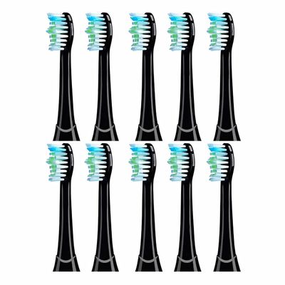 Replacement Toothbrush Heads Compatible with MySmile Electric Toothbrush, 10 Pack Black