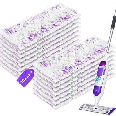 15 Count Pad Refills for Swiffer Power Mop Refill, Absorbent Floor Cleaning Pads for Hardwood, Tile, Laminate Floors