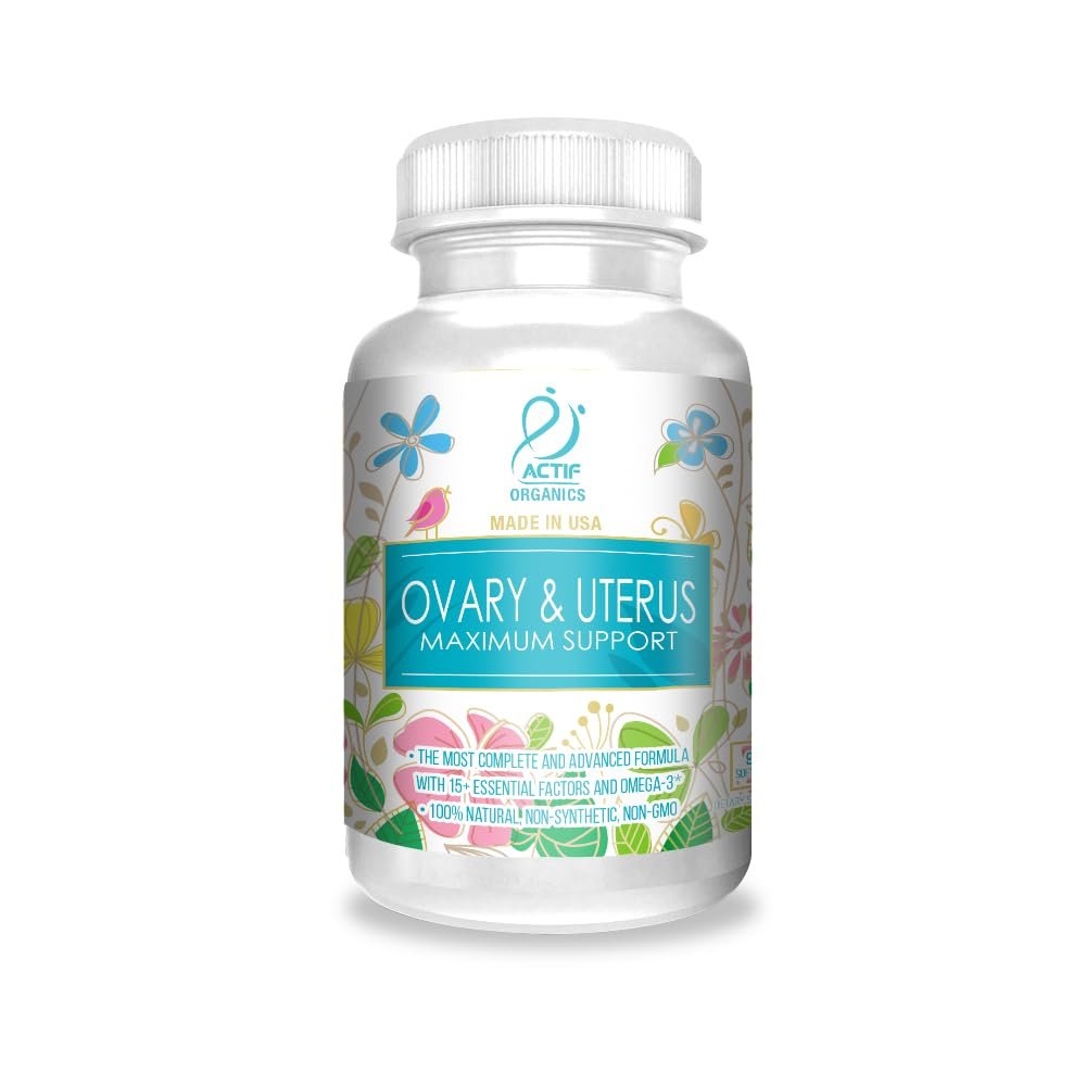 ACTIF Ovary and Uterus Maximum Support with 15 Advanced Factors and Omega-3 Non GMO, Made in USA, 90 Count