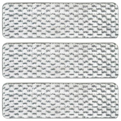 3 Pack Microfiber Cleaning Pads for Bona Mop for White Gray 18 inches, Reusable Microfiber Mop Pads for 18 Inch Mop, Hardwood Floor Replacement Cleaning Mop Pads, Machine Washes