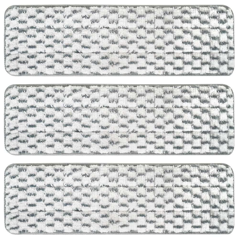 3 Pack Microfiber Cleaning Pads for Bona Mop for White Gray 18 inches, Reusable Microfiber Mop Pads for 18 Inch Mop, Hardwood Floor Replacement Cleaning Mop Pads, Machine Washes