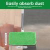 Abizarch 10Pcs Reusable Mop Pads Microfiber Mop Head Pads for 10-12 Inch Mop Machine Washable Dry Sweeping Cloths Wet Mopping Cloths Mop Refill Pads Wet Pads for Home Kitchen(Green) view 2