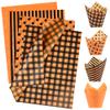 BEISHIDA 100 Sheets Fall Tissue Paper Bulk, 4 Pattern Orange Plaids Dot Stripe Wrapping Tissue Paper for Gift Bags, 14 x 20 Inch for Halloween Fall Bitherday Thanksgiving DIY Crafts Holiday Flowers view 1