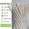 Cocktail Drinking Straws Paper Disposable - 5.75" Small White Straw, Biodegradable Sip Stirrers, for Party, Birthday, Wedding view 2