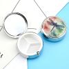 Pill Case Round Pill Box with 3 Compartment (designName) Pill Organizer Waterproof Medicine Organizer Box for Travel Metal Pill Containers for Medication Planner view 1