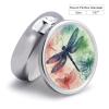 Pill Case Round Pill Box with 3 Compartment (designName) Pill Organizer Waterproof Medicine Organizer Box for Travel Metal Pill Containers for Medication Planner view 2