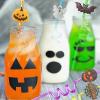 24Pcs Bling Glitter Halloween Party Favors Straws Bats Pumpkin Witch Ghost Straws for Halloween Party Supplies Birthday Party Decoration with 2 Cleaning Brush. view 3