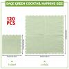 NatNarr 120 Pcs Cocktail Napkins Sage Green Disposable Dessert Beverage Napkin Scalloped Paper Napkin for Wedding, Bridal Baby Shower, Anniversary Reception, 5 x 5 Inch view 2
