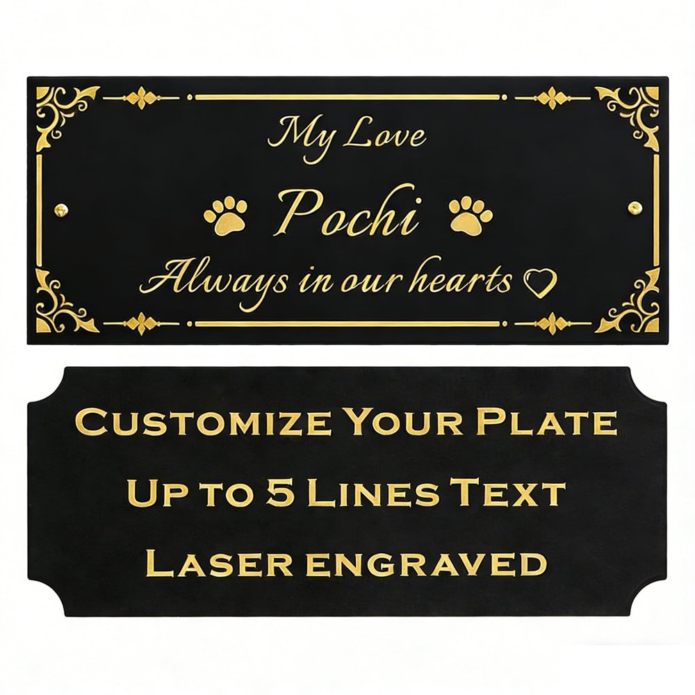 SINKAA 6"Wx2.5"H Personalized Name Plate,Custom Engraved Name Plaque,Black
