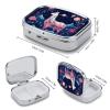 Starry Night Alpaca Pill Case 2 Compartment Medicine Organizer Portable Pill Container Travel Pill Box Case for Purse Square Pill Holder for Pocket view 2