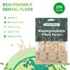 200 Count Biodegradable Dental Floss Picks, Eco Friendly Plant-Based Tooth Flossers for adults, Tear-Resistant Floss Sticks with Wide Handles, Vegan & BPA Free Dental Floss for Natural Oral Care, Mint view 4