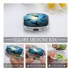 Square Pill Box Hammerhead Sharks Pill Case 2 Compartment Medicine Pill Organizer for Purse & Pocket Portable Travel Pillbox Medicine Vitamin Cod Liver Oil Storage Box Organizer view 3
