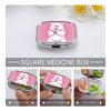 Square Pill Box Polar Bear Pill Case 2 Compartment Medicine Pill Organizer for Purse & Pocket Portable Travel Pillbox Medicine Vitamin Cod Liver Oil Storage Box Organizer view 3