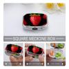 Square Pill Box Strawberry Pill Case 2 Compartment Medicine Pill Organizer for Purse & Pocket Portable Travel Pillbox Medicine Vitamin Cod Liver Oil Storage Box Organizer view 3