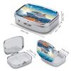 Square Pill Box Summer Sea Cruise Pill Case 2 Compartment Medicine Pill Organizer for Purse & Pocket Portable Travel Pillbox Medicine Vitamin Cod Liver Oil Storage Box Organizer view 2