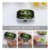 Square Pill Box Gator Lurking Green Pill Case 2 Compartment Medicine Pill Organizer for Purse & Pocket Portable Travel Pillbox Medicine Vitamin Cod Liver Oil Storage Box Organizer view 3