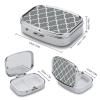 EKYOSHCZ Square Pill Box Quatrefoil Grey Pill Case 2 Compartment Medicine Pill Organizer for Purse & Pocket Portable Travel Pillbox Medicine Vitamin Cod Liver Oil Storage Box Organizer, Style-1 view 2